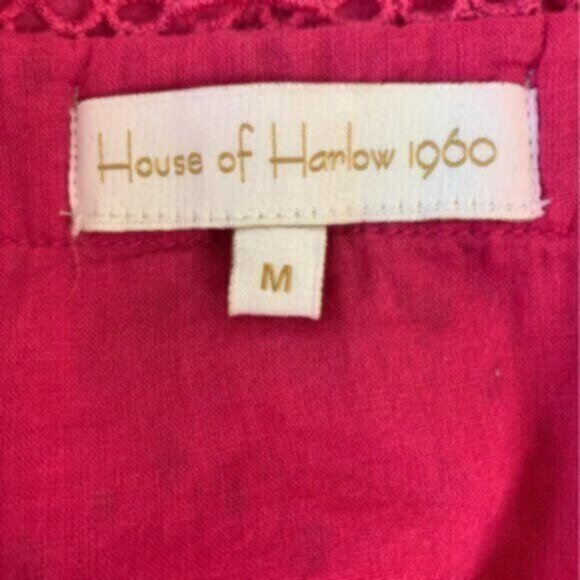 House Of Harlow V Neck Button Up Eyelet Midi Dress - Picture 12 of 13